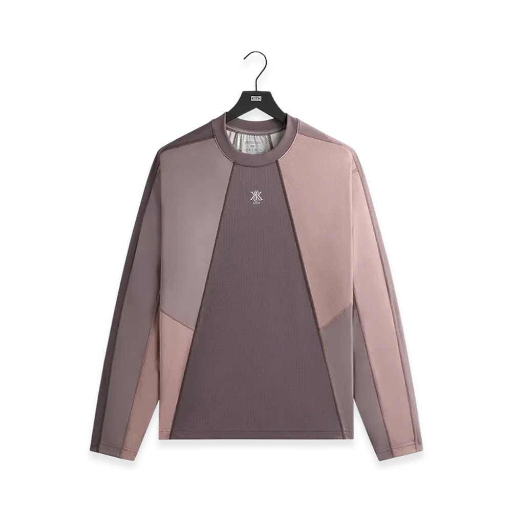 Kith Long Sleeve Panelled Otto Tee "Dusty Mauve"