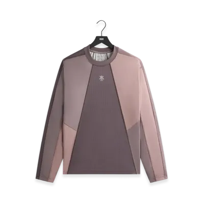 Kith Long Sleeve Panelled Otto Tee "Dusty Mauve"