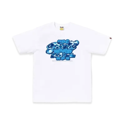 A BATHING APE ABC Camo Toon Asnka Tee "White/Blue"