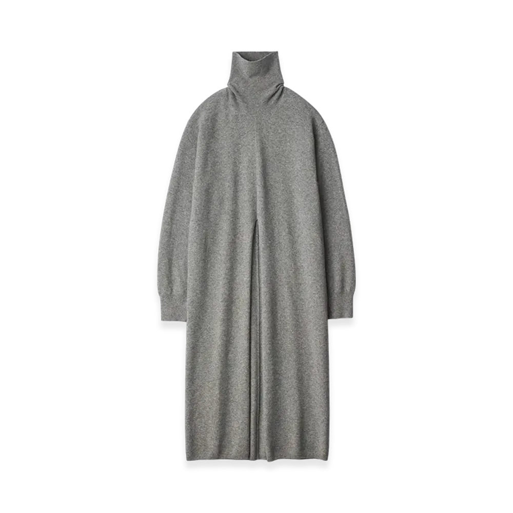 ssstein Extra Fine Wool Knit Slit One Piece "Grey"