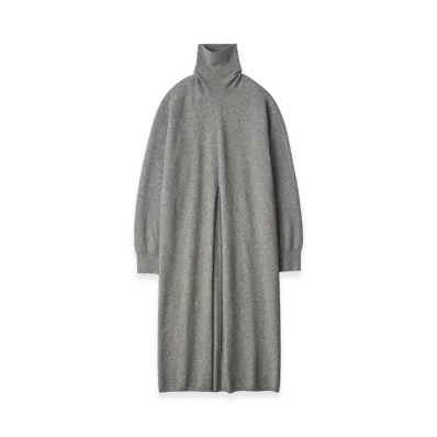 ssstein Extra Fine Wool Knit Slit One Piece "Grey"