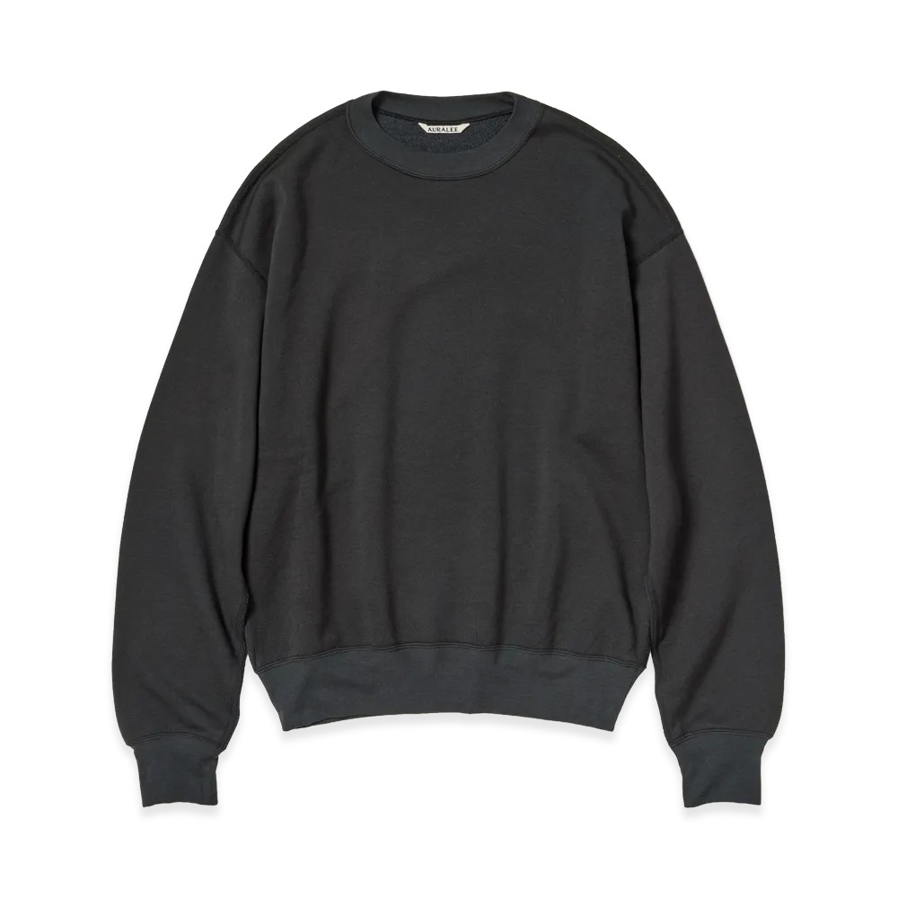 AURALEE High-Twist Compact Sweat P/O "Ink Black"