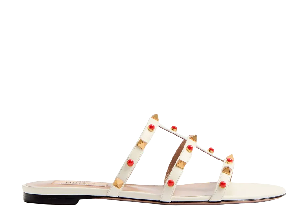 Valentino Garavani Women's Rockstud Low Sandal "White"