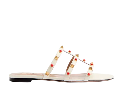 Valentino Garavani Women's Rockstud Low Sandal "White"