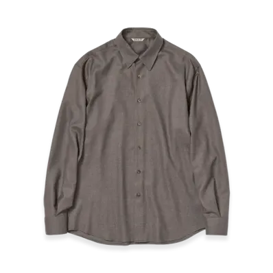 AURALEE Super Light Wool Shirt "Brown"
