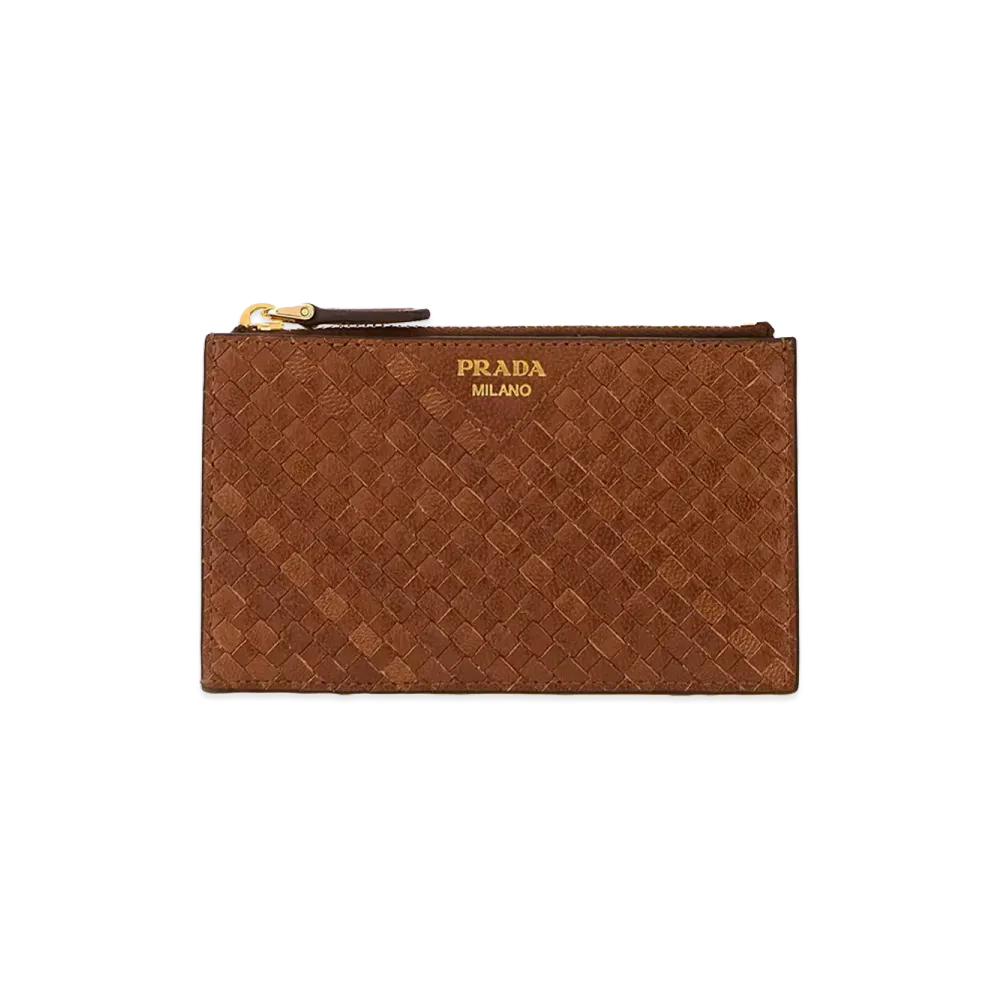 PRADA Wonen's Leather Card Holder "Brown"