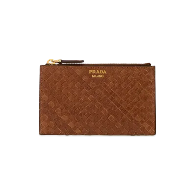 PRADA Wonen's Leather Card Holder "Brown"