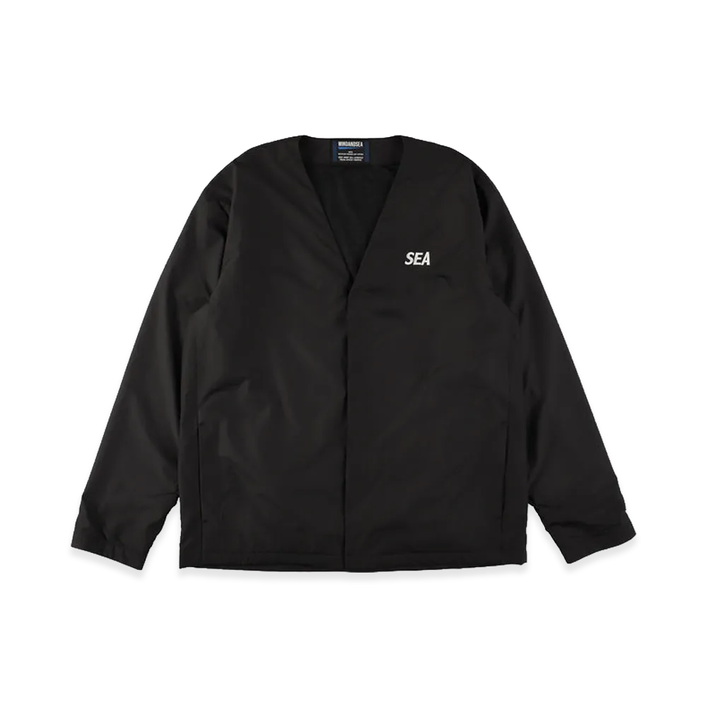WIND AND SEA Warm Up Cardigan With Fishingnet Recycle Material "Black"