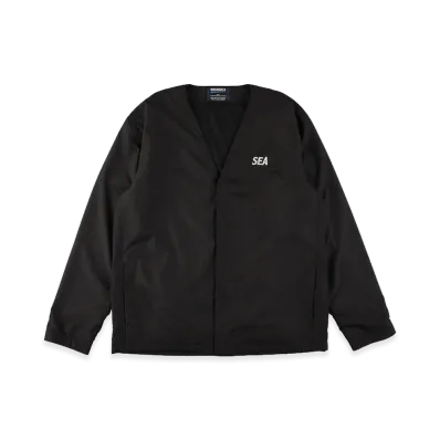 WIND AND SEA Warm Up Cardigan With Fishingnet Recycle Material "Black"