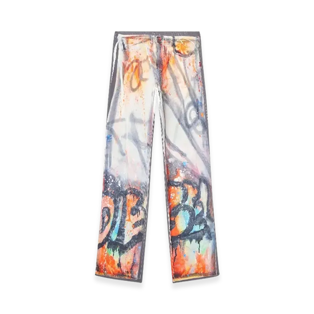 Diesel P-After-Graffiti-Usa Relaxed Pant With Graffiti Print "Gray"