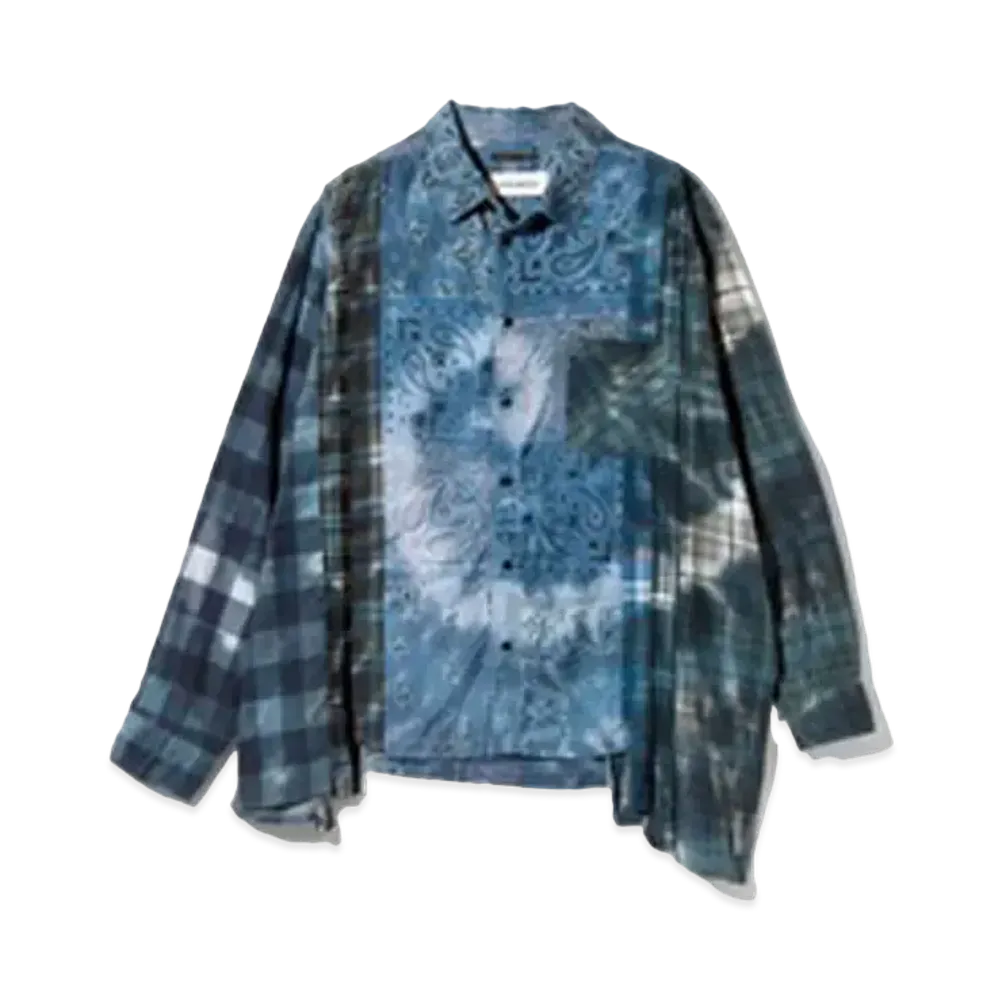 Needles x MIYAGIHIDETAKA 7 Cuts Wide Shirt / Tie Dye - Flannel + Bandana "Type 2"