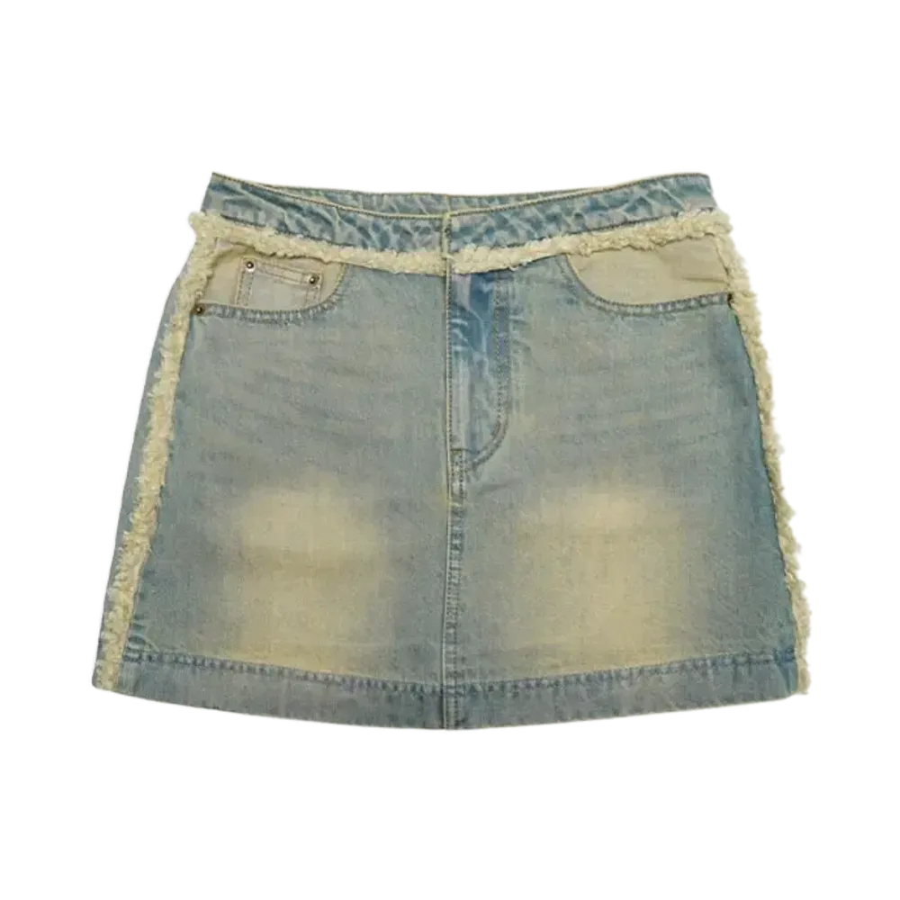 HTH denim boa skirt "INDIGO"