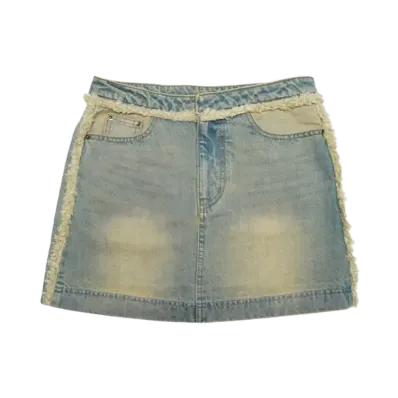 HTH denim boa skirt "INDIGO"