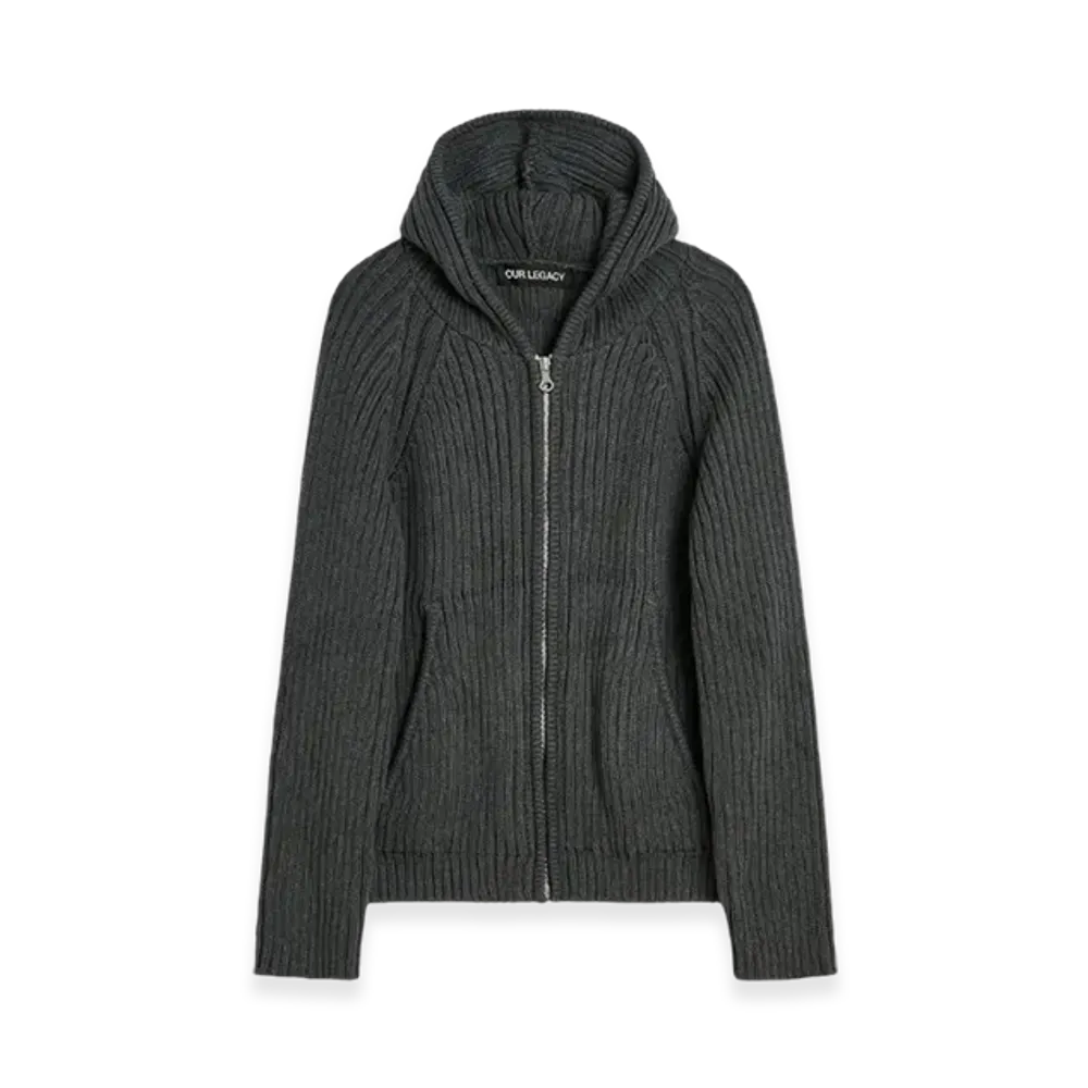 OUR LEGACY Women's Level Hood "Dark Grey Melange Dry Cotton"