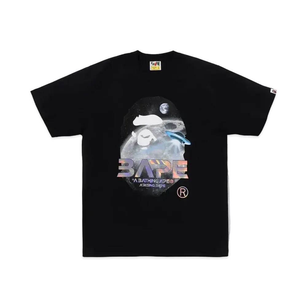 A BATHING APE Moon Photo Ape Head Tee "Black"