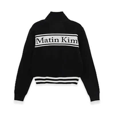 Matin Kim Women's Spell Point Stripe Wool Blended Knit Cardigan "Black"