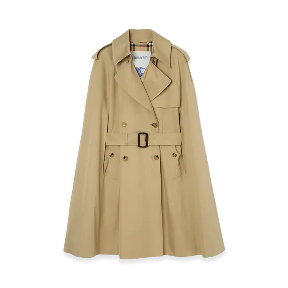 Burberry Women's Gabardine Belmont Trench Cape "Beige"