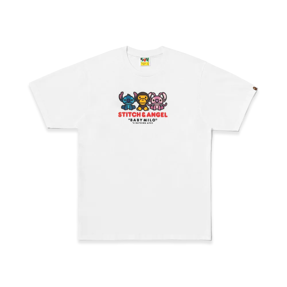 A BATHING APE x Disney Stitch And Angel Baby Milo Tee "White"