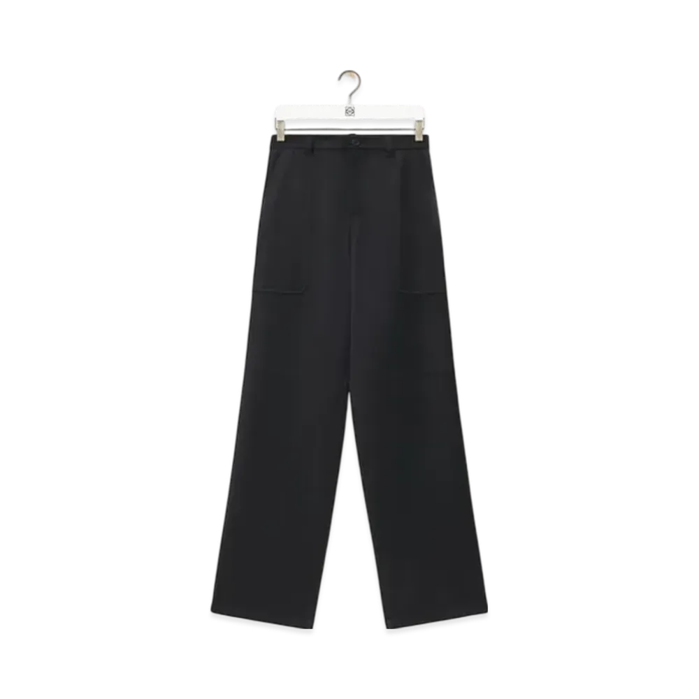 LOEWE Men's Cargo Trousers in Wool "Black"