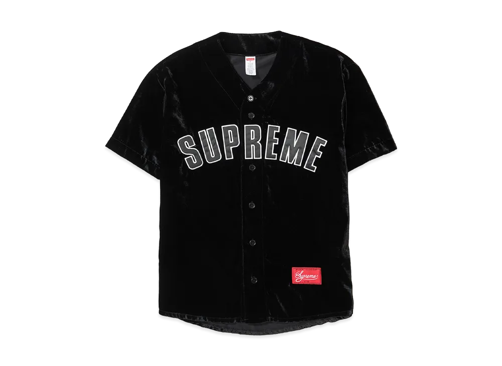 Supreme Velvet Baseball Jersey "Black"