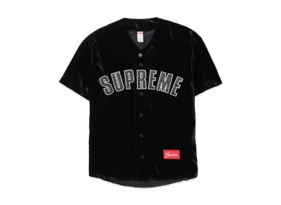 Supreme Velvet Baseball Jersey "Black"