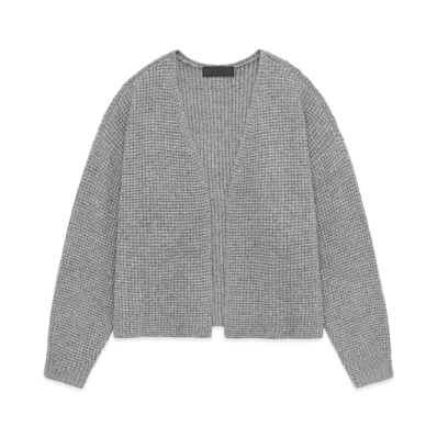 FEAR OF GOD ESSENTIALS Heavy Waffle Cardigan "Dark Heather"