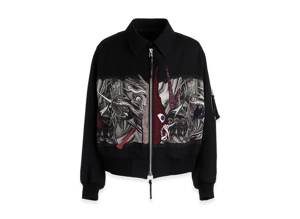 Ground Y x Taro Okamoto Mixed-Media Composition Blouson ”The Law of the Jungle” "Black"