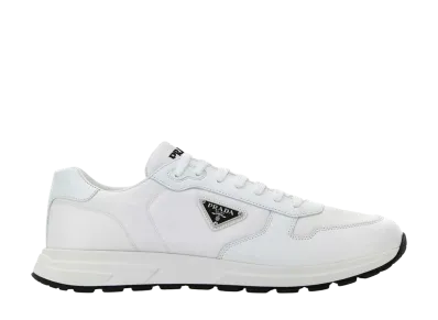 PRADA Nylon And Leather Prax 2.0 Sneakers "White"