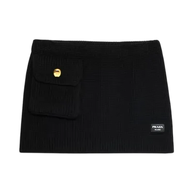 PRADA Women's Wool Miniskirt "Black"