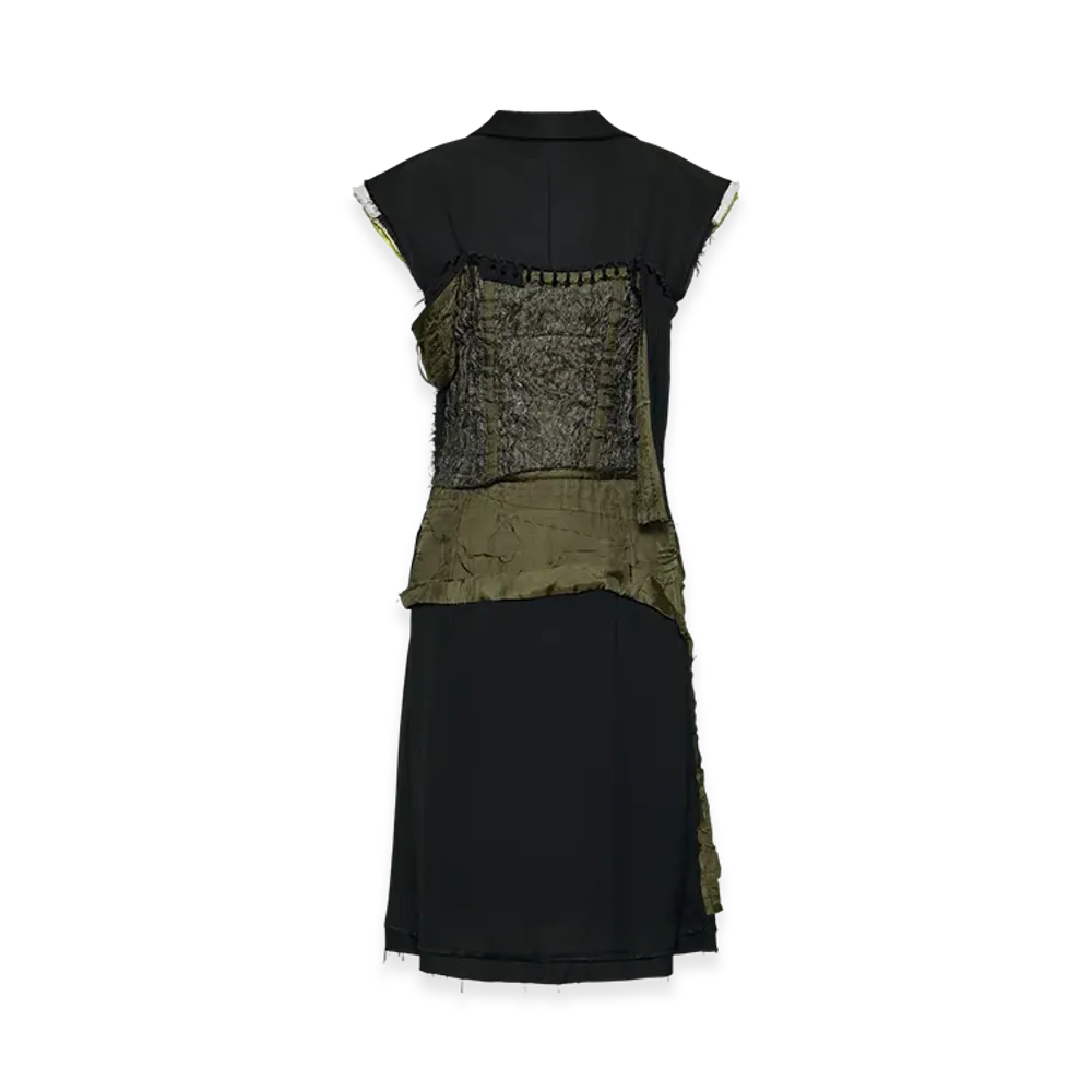 Maison Margiela Women's Decollete Layered Dress "Grey/Off White"