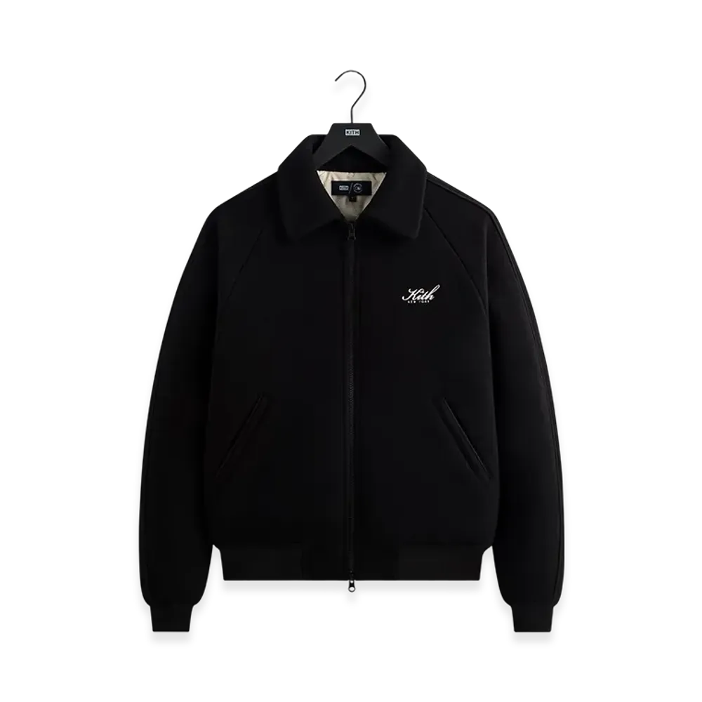 Kith x The New York Yankees Melton Wool Raglan Varsity Jacket "Black"