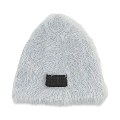 MM6 Maison Margiela Numeric Faux Fur Beanie "Light Grey"