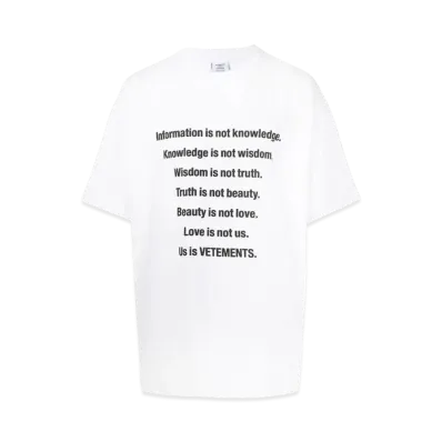 VETEMENTS Information Print ed T-shirt "White"