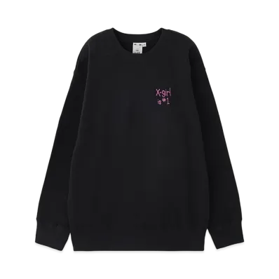 X-Girl Flag Big Sweat Top "Black"