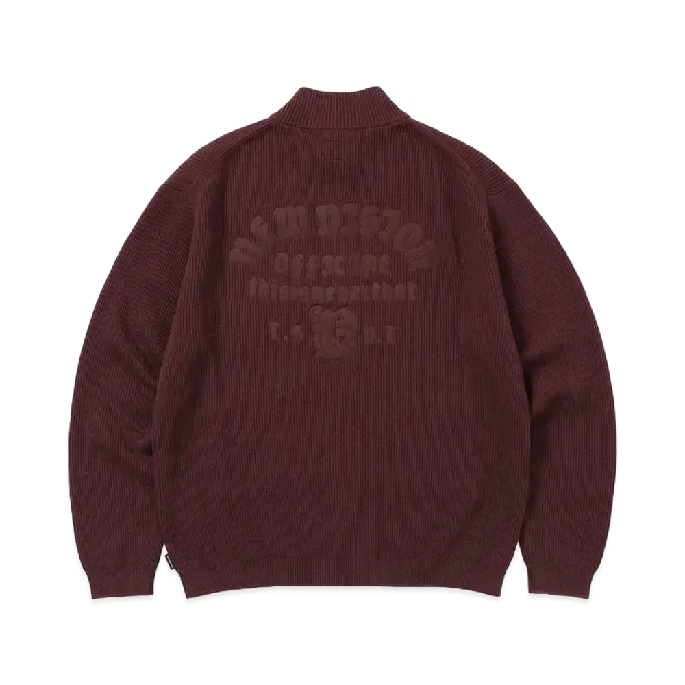 thisisneverthat New Vision Full Zip Cardigan "Burgundy"