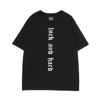 Yohji Yamamoto Pour Homme PEACE AND AFTER MESSAGE PRINT ROUND NECK HALF SLEEVES TEE "Black"
