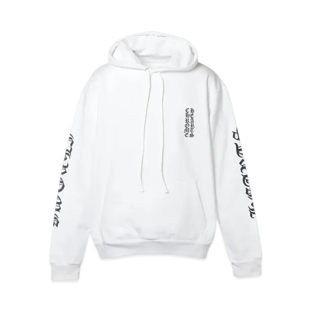 Chrome Hearts Vertical Logo Pullover Hoodie "White"
