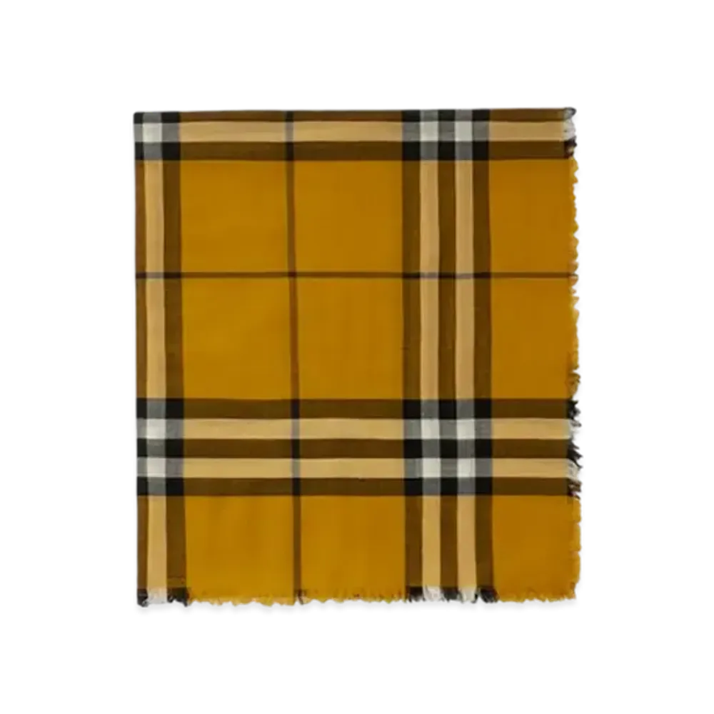 Burberry Check Wool Scarf "Teak"