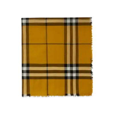 Burberry Check Wool Scarf "Teak"
