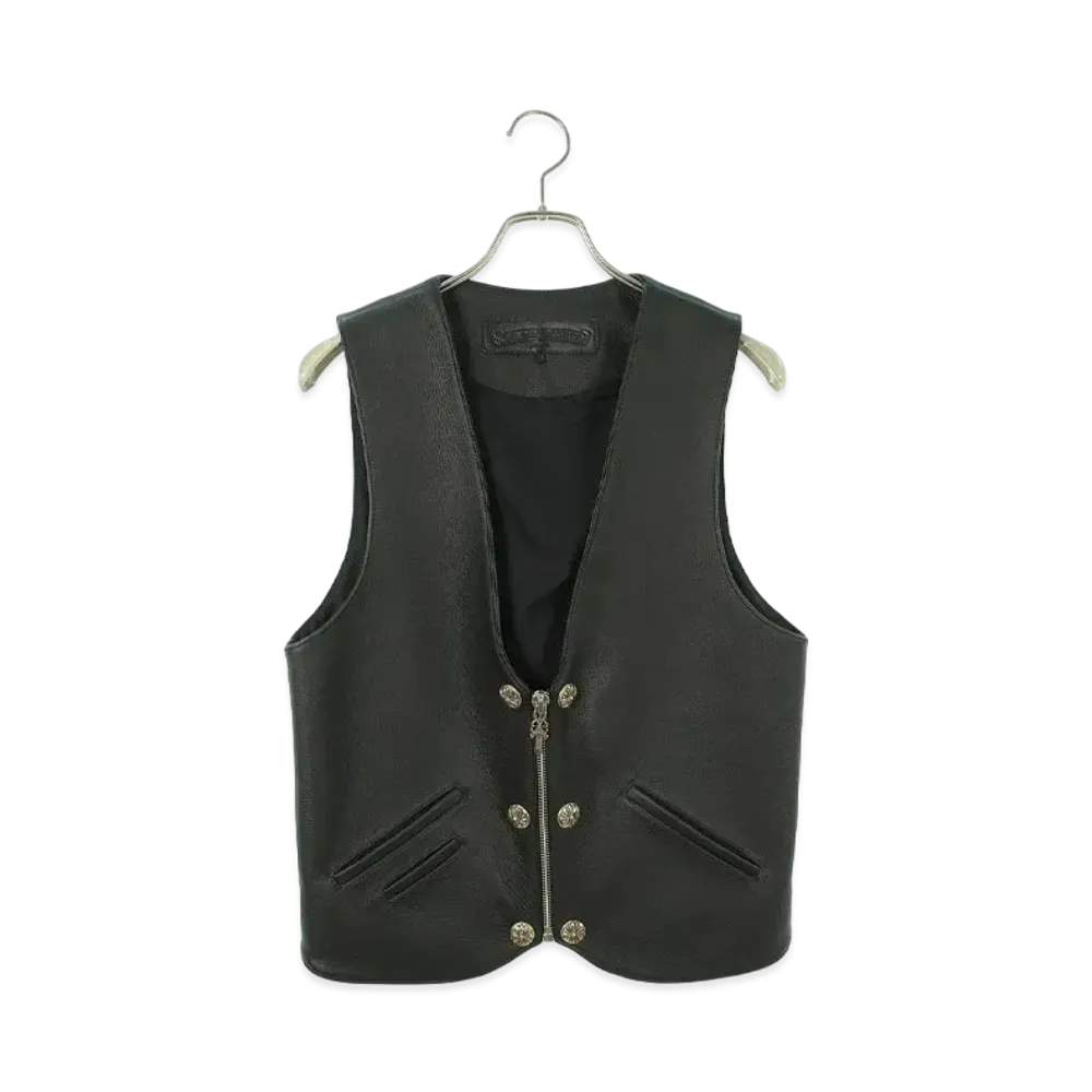 Chrome Hearts 6 Cross Ball Daggerip Vest "Black"