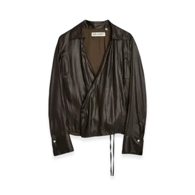 OUR LEGACY Women's Wrap Shirt Liquid Poly "Glazed Brown"
