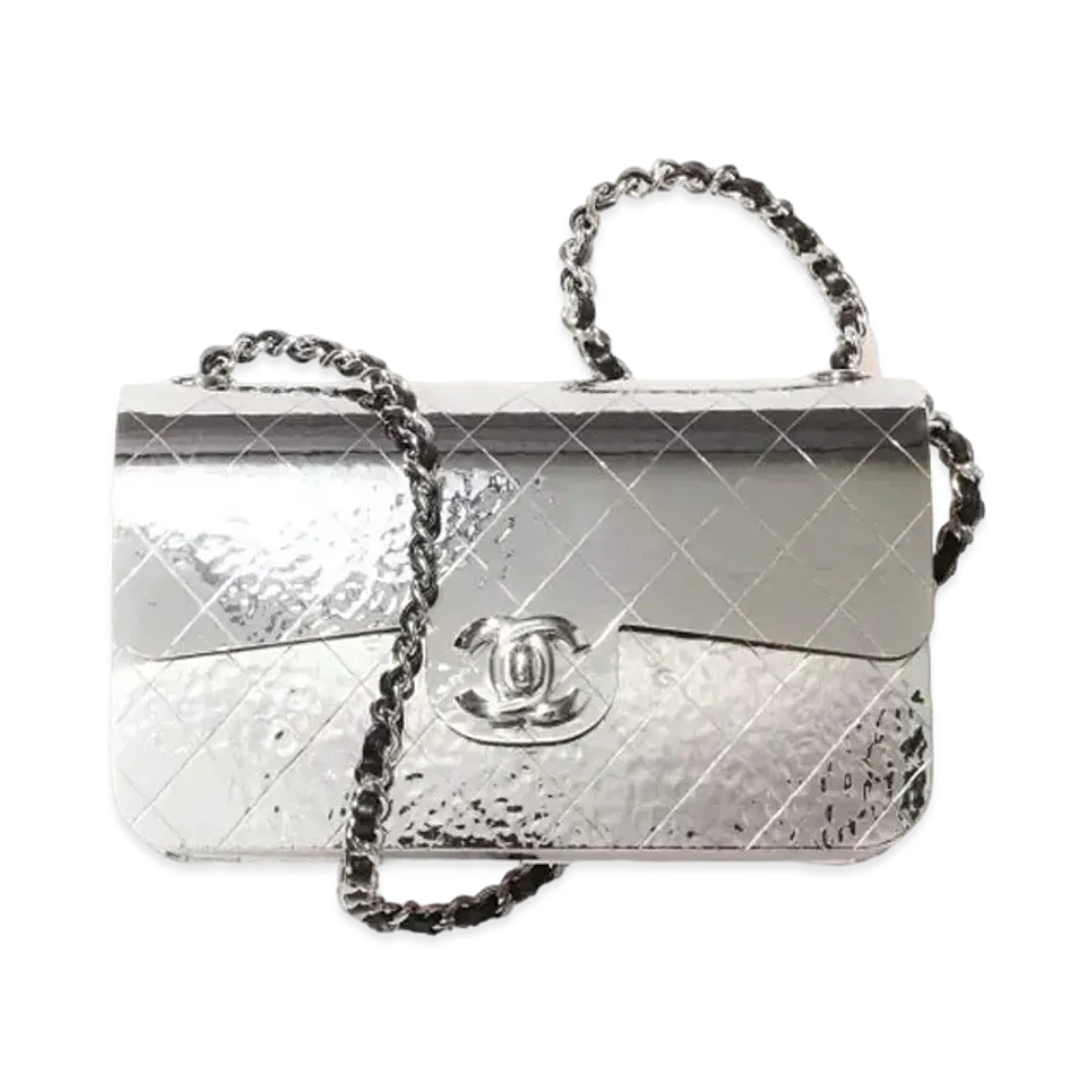 CHANEL Evening Bag Silver Metal "Silver"