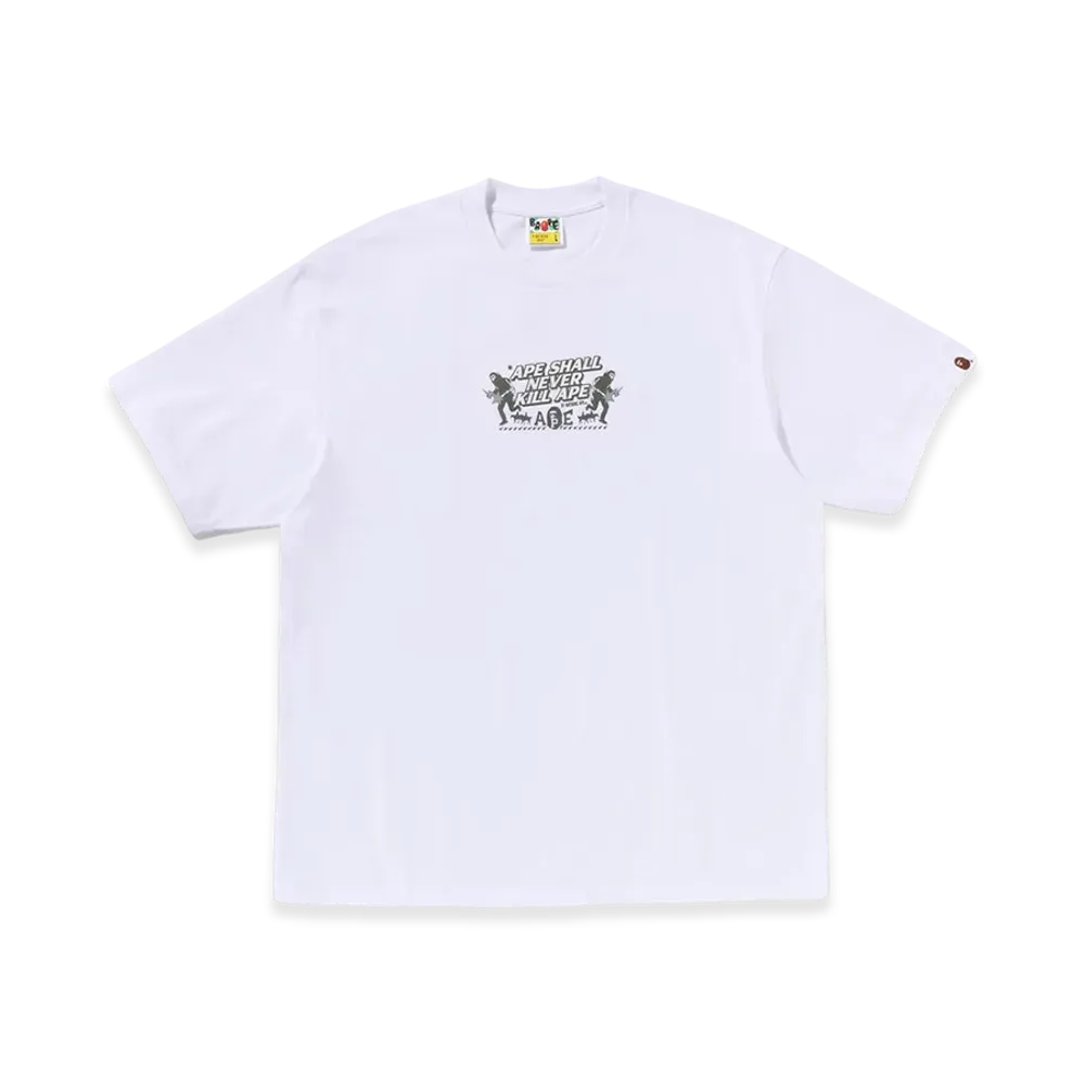 A BATHING APE Bape Slogan Relaxed Fit Tee "White"