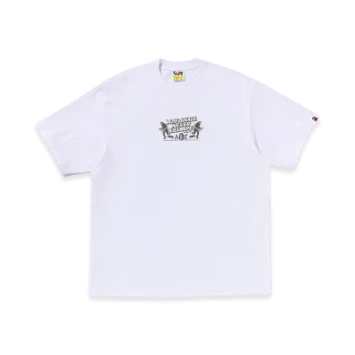 A BATHING APE Bape Slogan Relaxed Fit Tee "White"