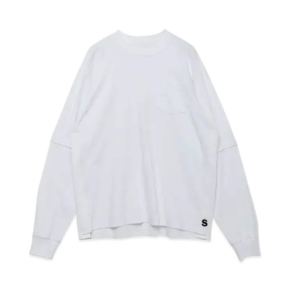 sacai S Cotton Jersey L/S T-Shirt "White"