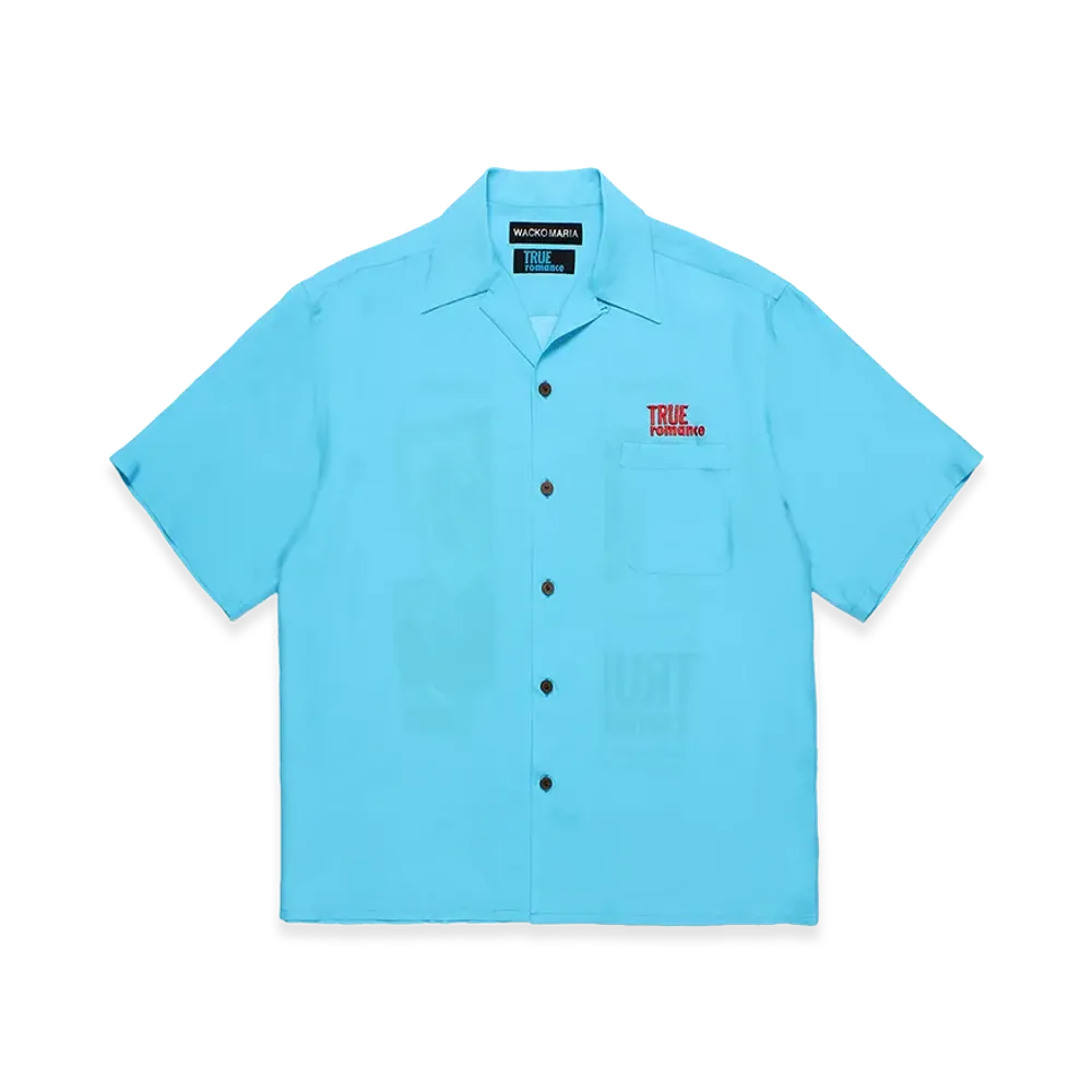 WACKO MARIA x True Romance 50's Open Collar Shirt "Blue"
