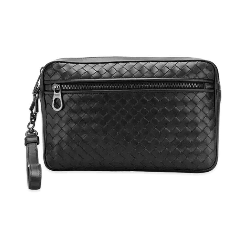 Bottega Veneta Leather Clutch Bag "Black"