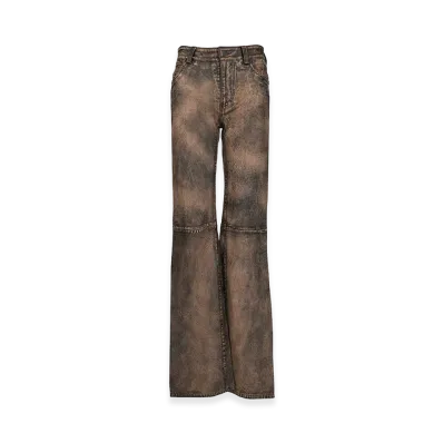 Diesel Women's Leather Trousers "Brown"