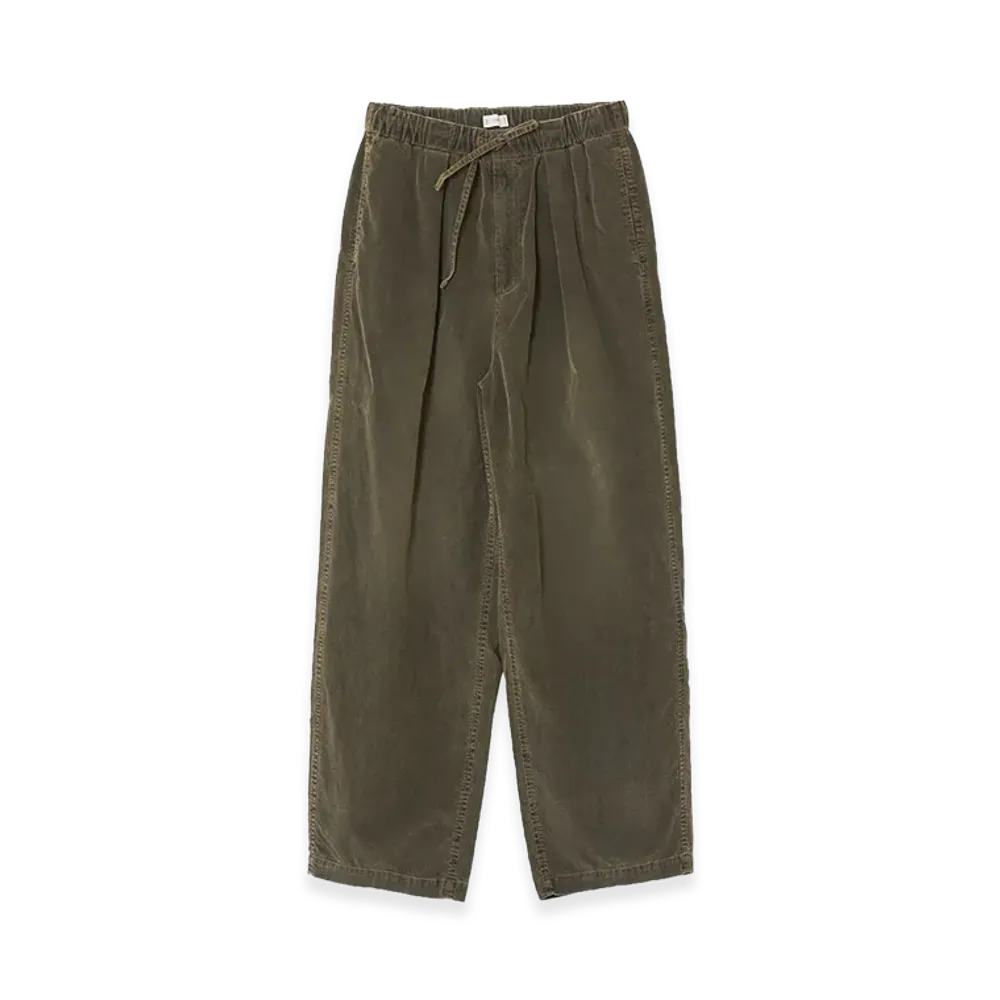 YOKE Corduroy 1Pleated Easy Trousers "Beige"