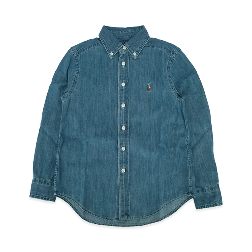 Polo Ralph Lauren Kids Cotton Chambray Shirt "Blue"